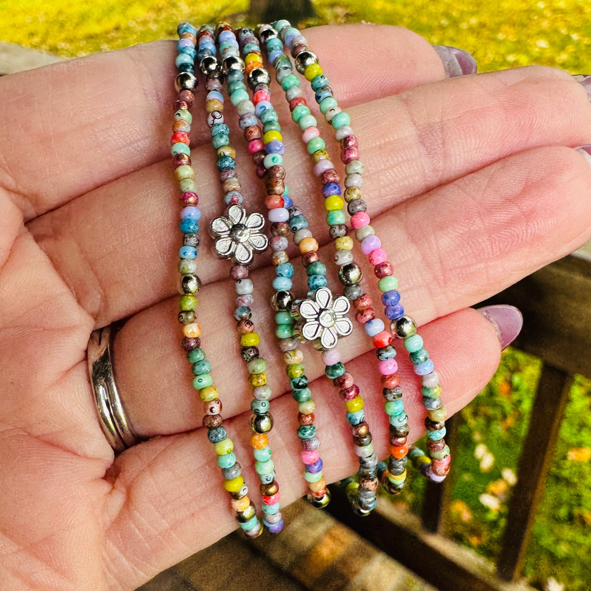 Pastel Rainbow | Tiny Seed Bead Bracelets | 2mm Beads | Women Bracelets Create Hope Cuffs 