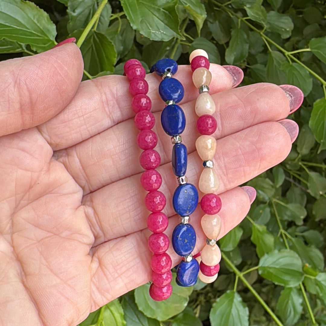 Pink Skies + Lake Vibes Collection | Choose Your Style | Gemstone Bead Bracelets | 6mm Stone | Women Bracelets Create Hope Cuffs 