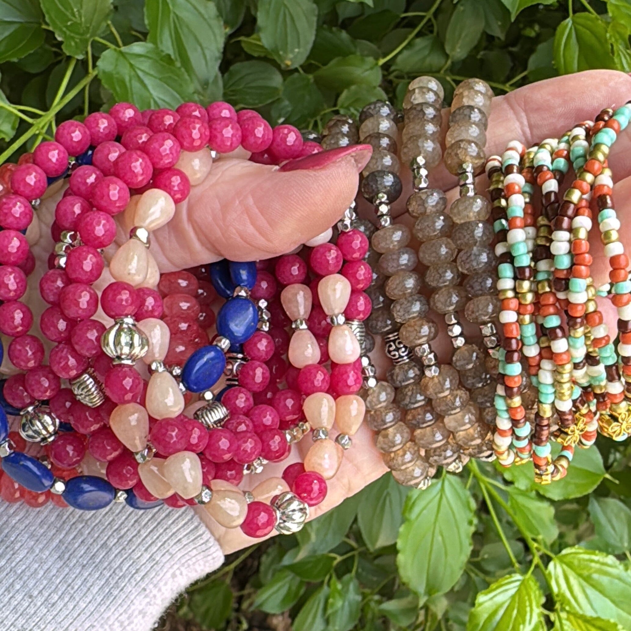 Pink Skies + Lake Vibes Collection | Choose Your Style | Gemstone Bead Bracelets | 6mm Stone | Women Bracelets Create Hope Cuffs 