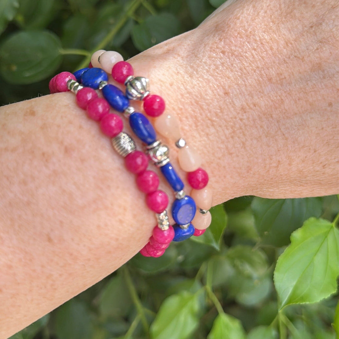 Pink Skies + Lake Vibes Collection | Choose Your Style | Gemstone Bead Bracelets | 6mm Stone | Women Bracelets Create Hope Cuffs 