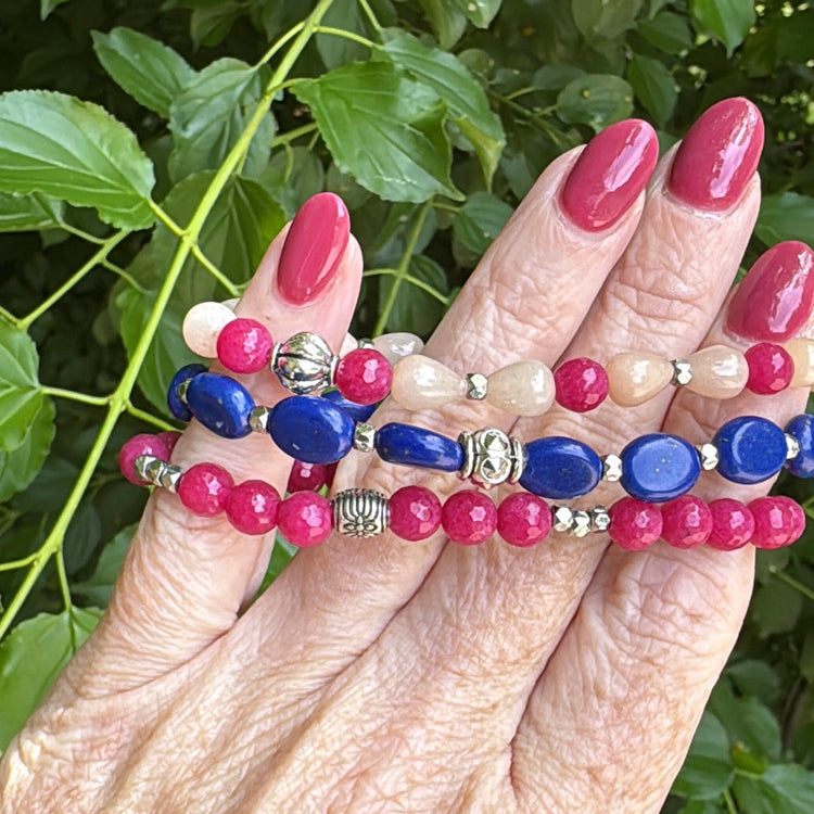 Pink Skies + Lake Vibes Collection | Choose Your Style | Gemstone Bead Bracelets | 6mm Stone | Women Bracelets Create Hope Cuffs 