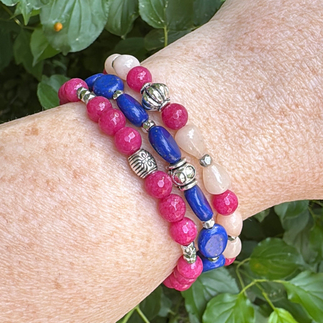 Pink Skies + Lake Vibes Collection | Choose Your Style | Gemstone Bead Bracelets | 6mm Stone | Women Bracelets Create Hope Cuffs 