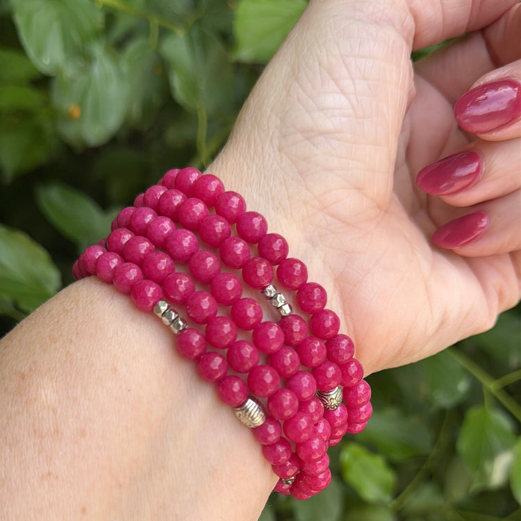 Pink Skies + Lake Vibes Collection | Choose Your Style | Gemstone Bead Bracelets | 6mm Stone | Women Bracelets Create Hope Cuffs Wild Berry Bliss 