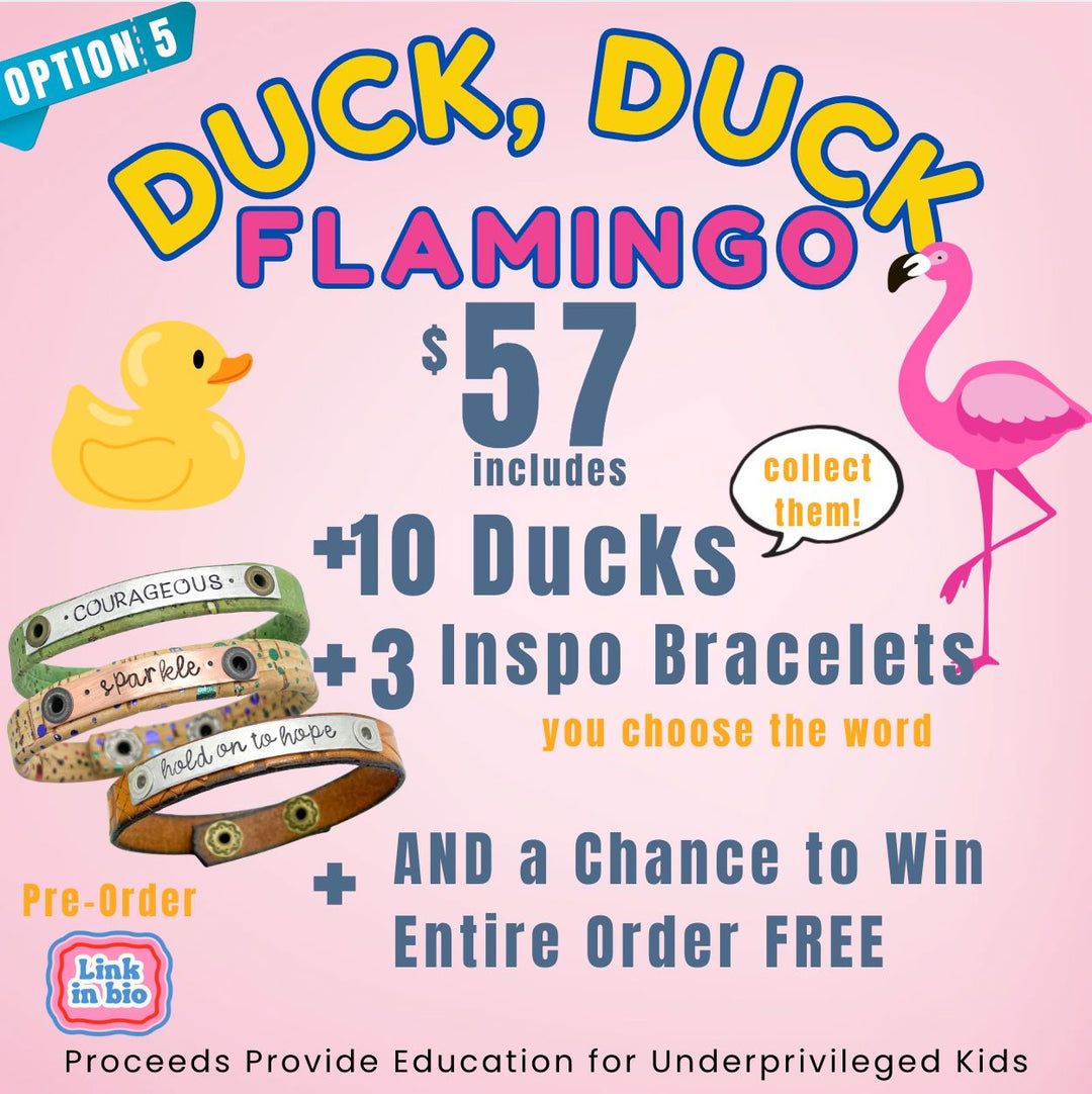 Pre Order 🐤 Duck Duck Flamingo | Choose 3, 6 or 10 Duckies | Live Sale | TikTok Skinny Bracelets Create Hope Cuffs 10 Duckies + 3 Skinny Word bracelets (no beads) 