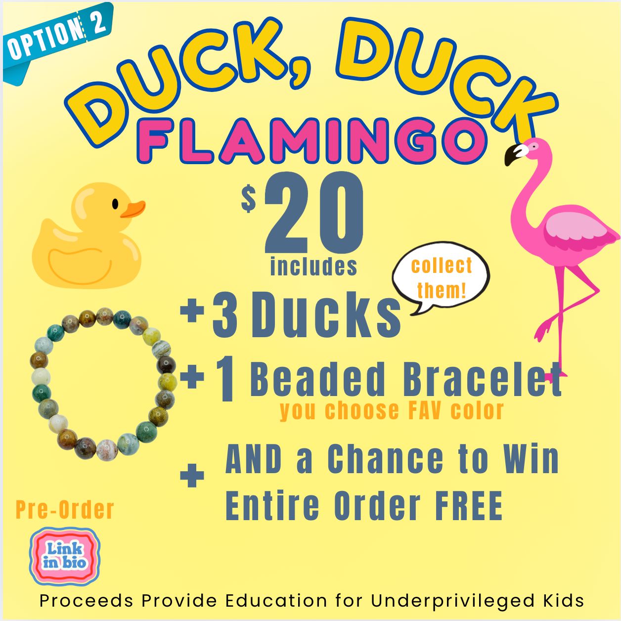 Pre Order 🐤 Duck Duck Flamingo | Choose 3, 6 or 10 Duckies | Live Sale | TikTok Skinny Bracelets Create Hope Cuffs 3 Duckies + 1 Beaded Bracelet 
