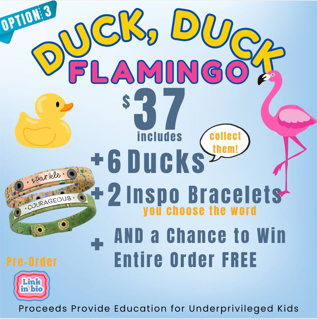 Pre Order 🐤 Duck Duck Flamingo | Choose 3, 6 or 10 Duckies | Live Sale | TikTok Skinny Bracelets Create Hope Cuffs 6 Duckies + 2 Skinny Word Bracelets 