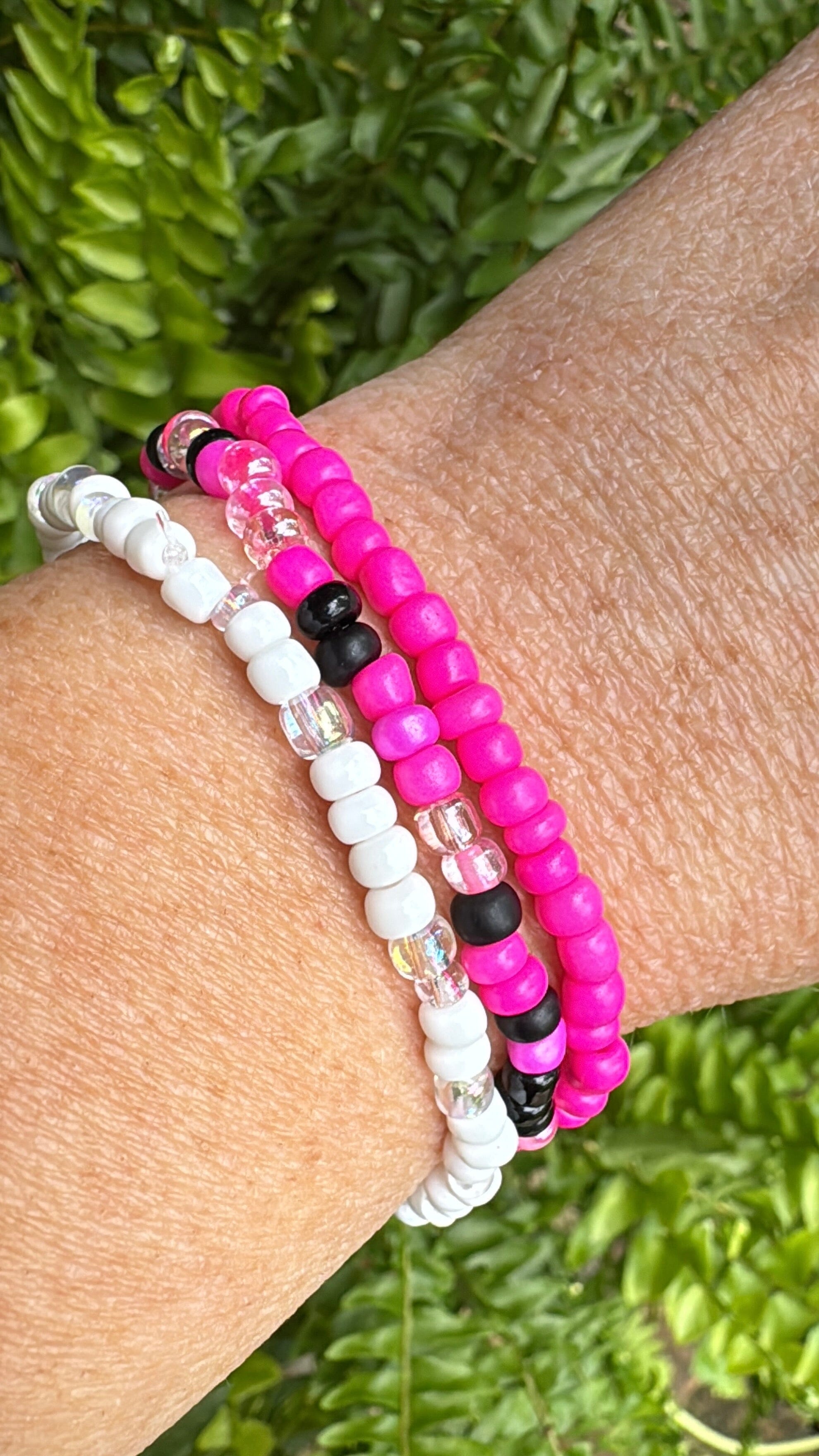 Pretty in Pink Collection | Tiny Seed Bead Bracelets | 4mm Beads | Women Bracelets Create Hope Cuffs 