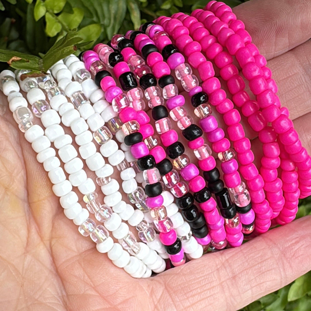 Pretty in Pink Collection | Tiny Seed Bead Bracelets | 4mm Beads | Women Bracelets Create Hope Cuffs 