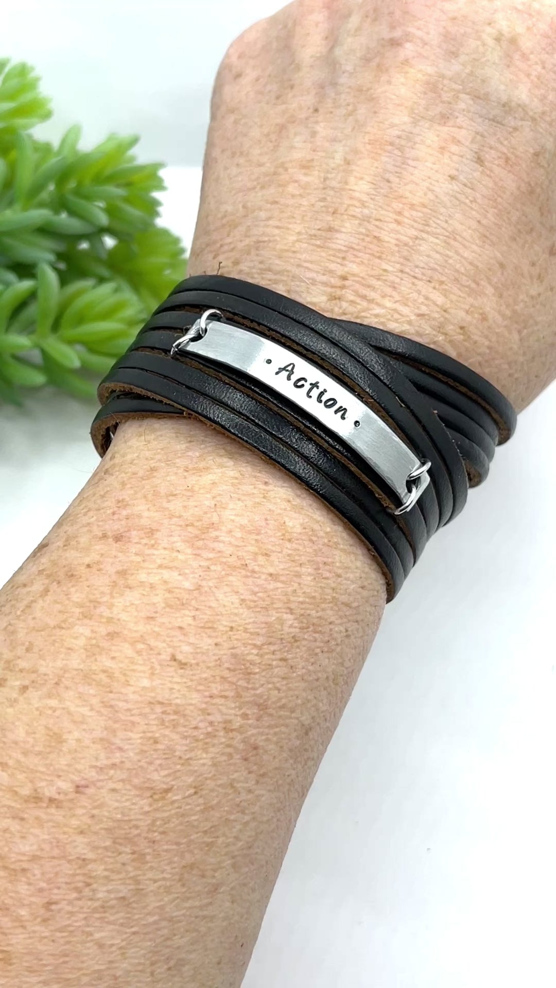 2024 WORD OF THE YEAR Double Wrap Leather Bracelet | Personalized | Adjustable