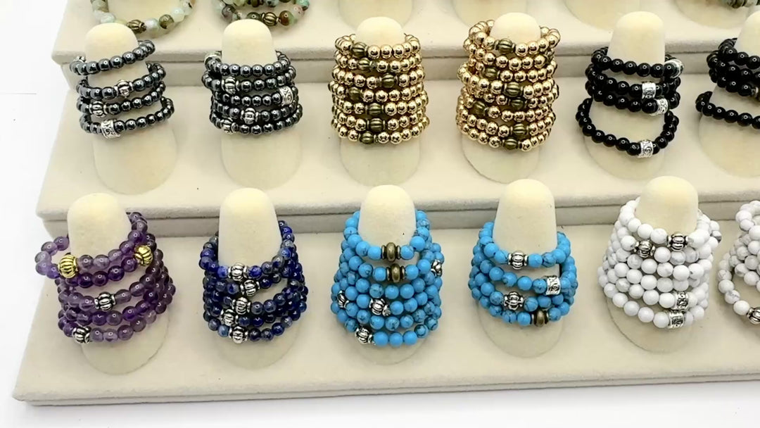 Gem RiNGs | 12 Beaded Options | Gemstone Finger and Toe Rings | 3mm Stone | Women