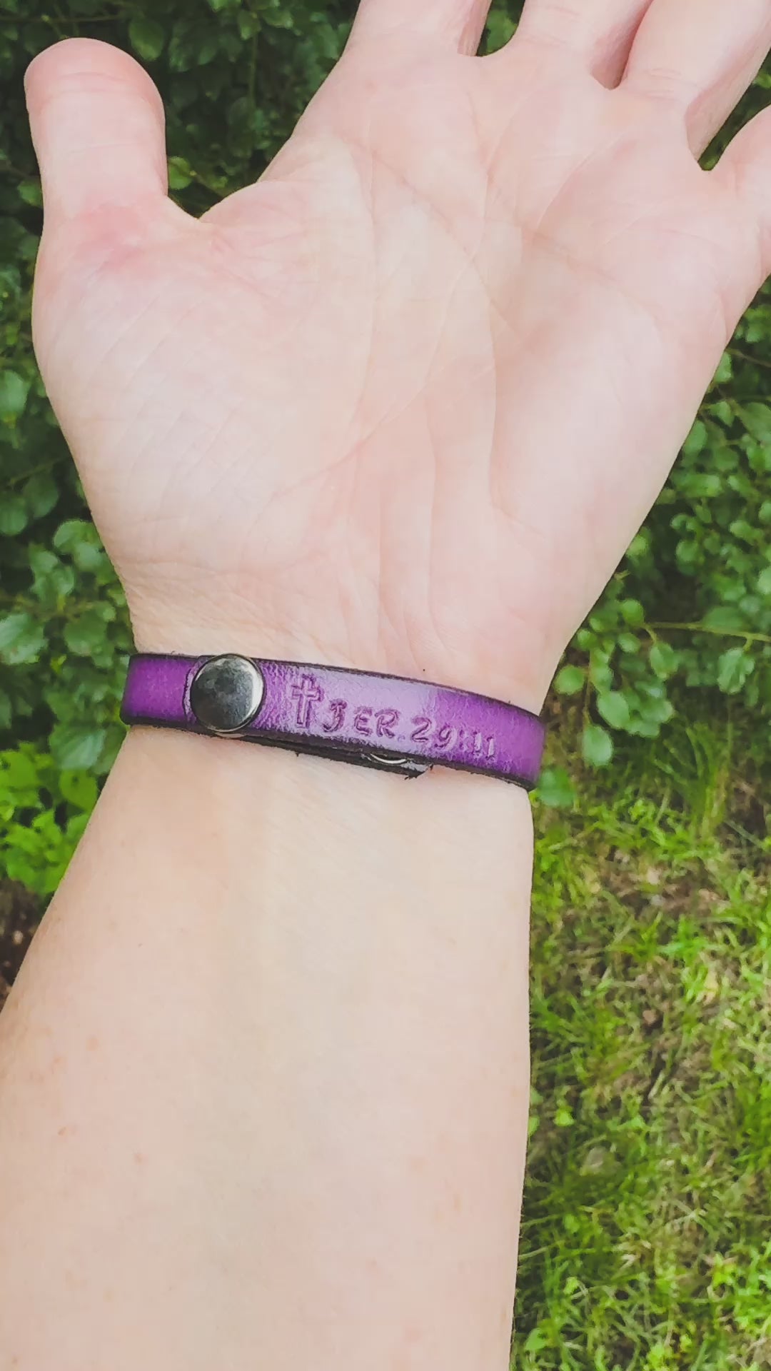 AVERY'S ARMY Fundraiser | Purple Leather Skinny Bracelet | Adjustable