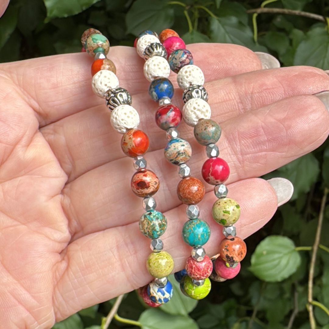 RESTOCKED Rainbow Agate Bead Bracelet | 6mm | Gemstone | Womens Bracelets Create Hope Cuffs 