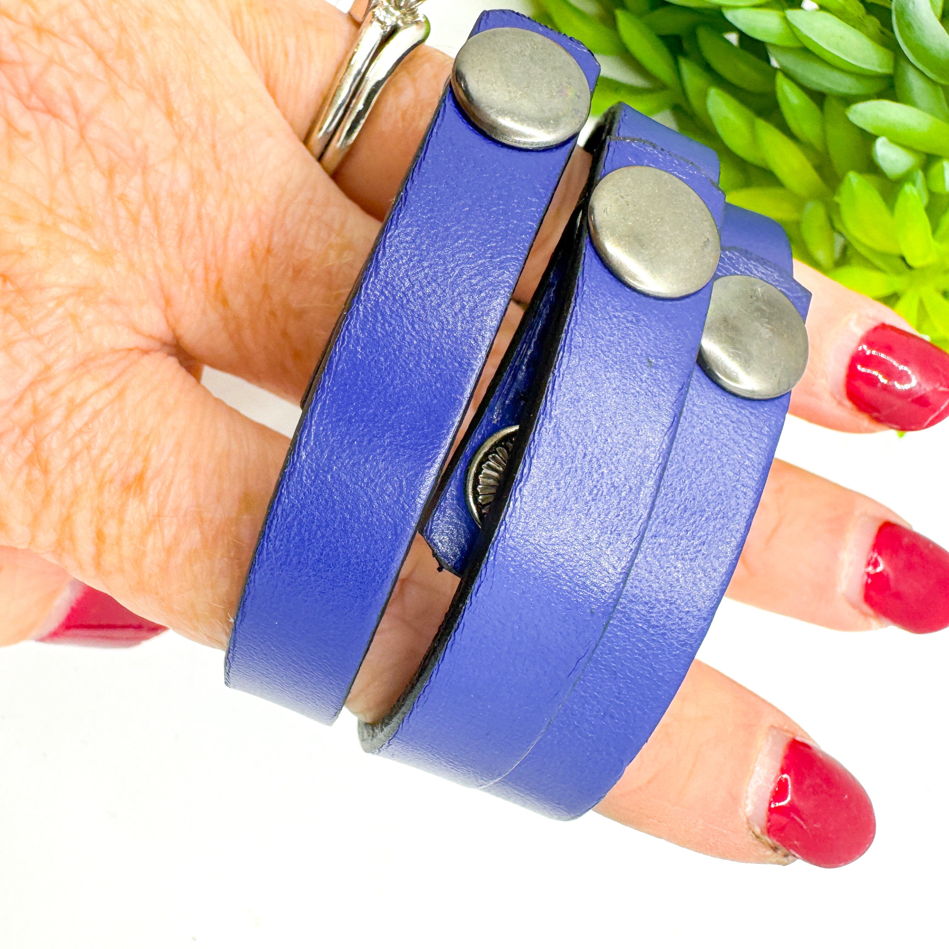 Royal Blue | 3 Phrases | Leather Skinny Bracelet | Adjustable Skinny Bracelets Create Hope Cuffs 