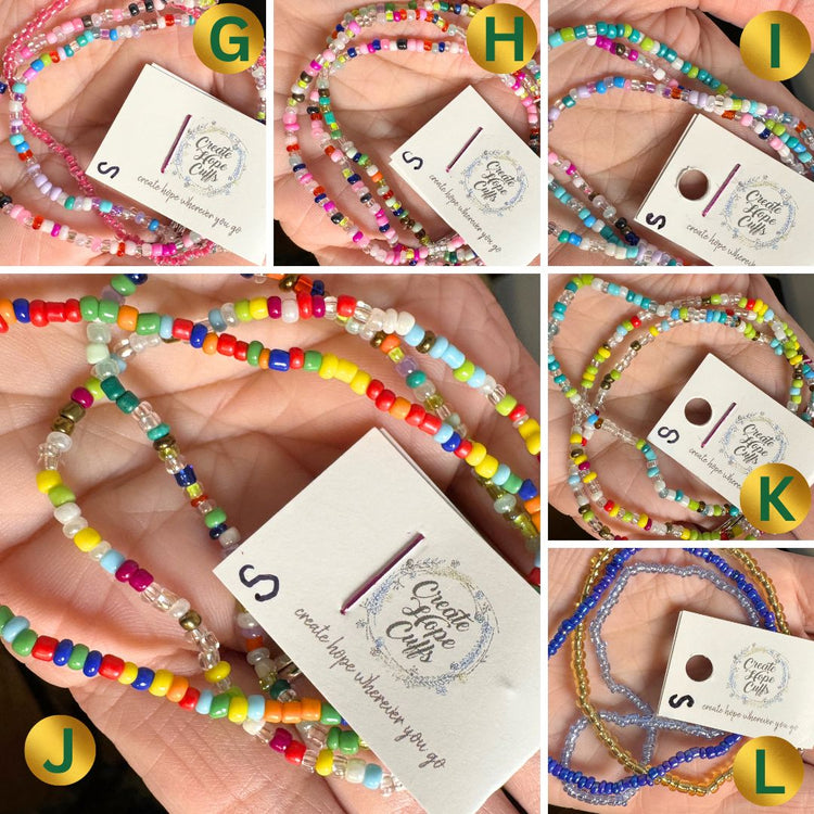 Seed Bead Sets | Choose Your Set Bracelets | 4mm Beads | Women Girls Bracelets Create Hope Cuffs 