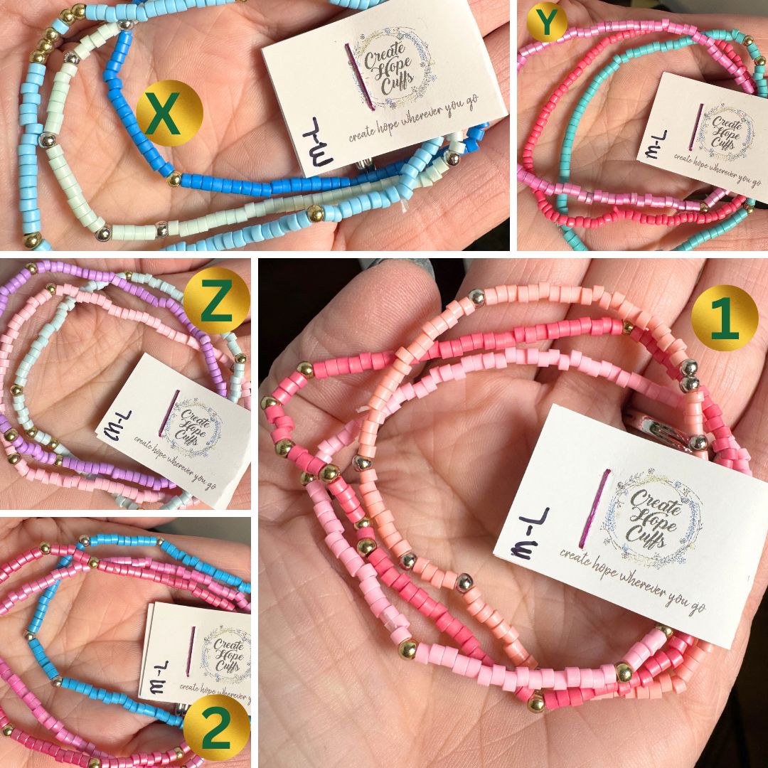 Seed Bead Sets | Choose Your Set Bracelets | 4mm Beads | Women Girls Bracelets Create Hope Cuffs 