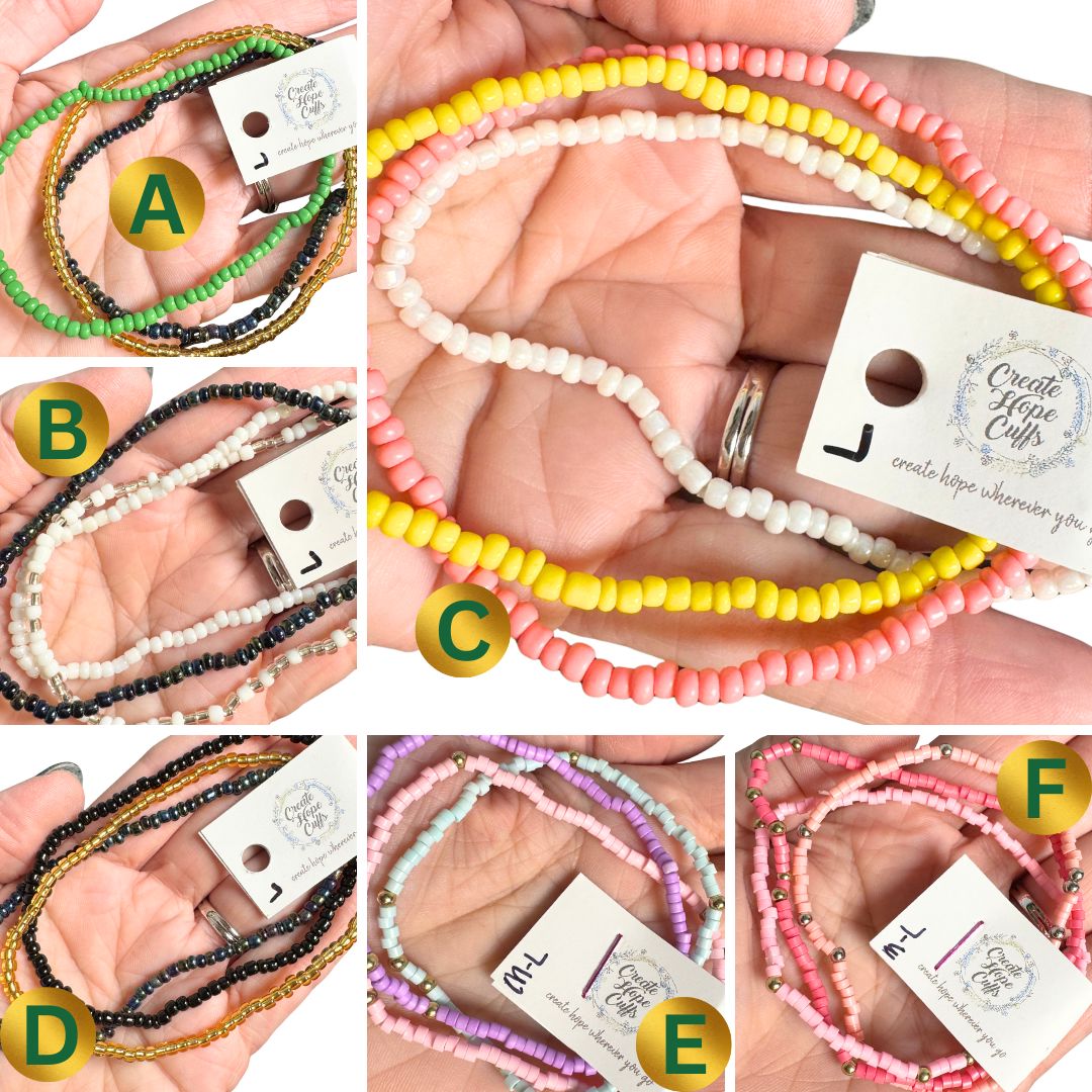 Seed Bead Sets | Choose Your Set Bracelets | 4mm Beads | Women Girls Bracelets Create Hope Cuffs 
