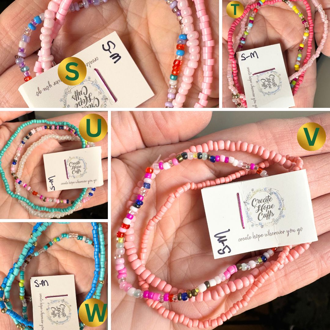 Seed Bead Sets | Choose Your Set Bracelets | 4mm Beads | Women Girls Bracelets Create Hope Cuffs 