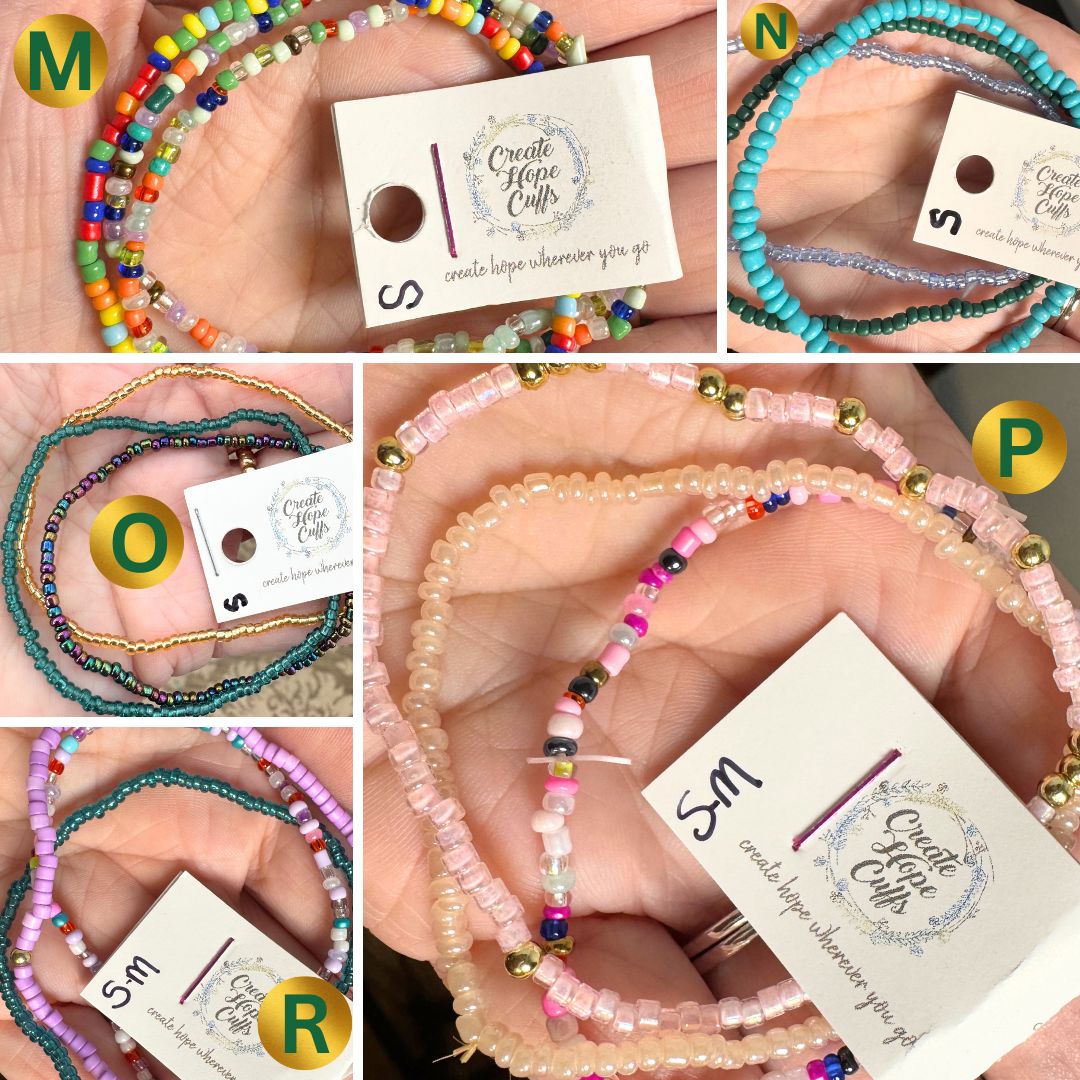 Seed Bead Sets | Choose Your Set Bracelets | 4mm Beads | Women Girls Bracelets Create Hope Cuffs 