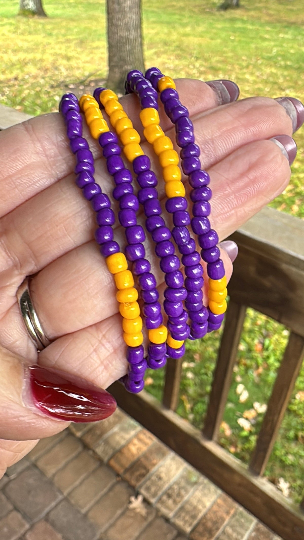 SKOL Vikings | Seed Bead Bracelets | 4mm Beads | Women Bracelets Create Hope Cuffs 