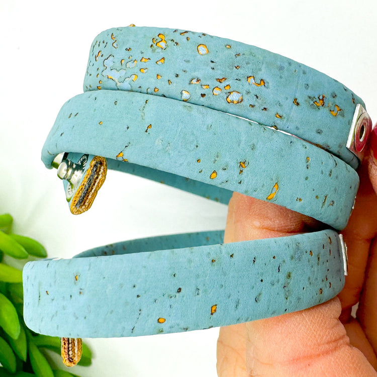 Sky Blue Cork | 3 Phrases | Cork Skinny Bracelet | Adjustable Skinny Bracelets Create Hope Cuffs 