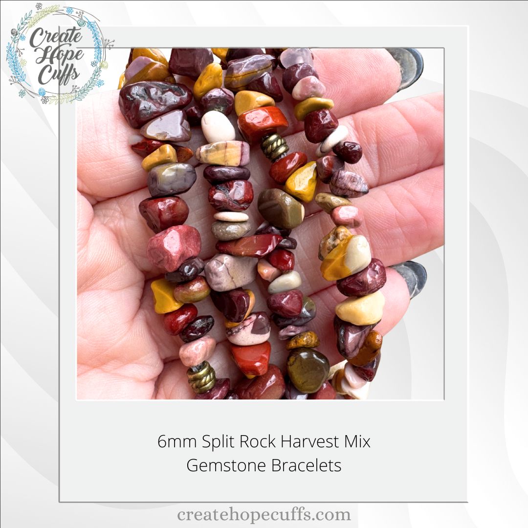 Split Rock Harvest Bead Bracelet | 6mm | Gemstone | Women Bracelets Create Hope Cuffs 