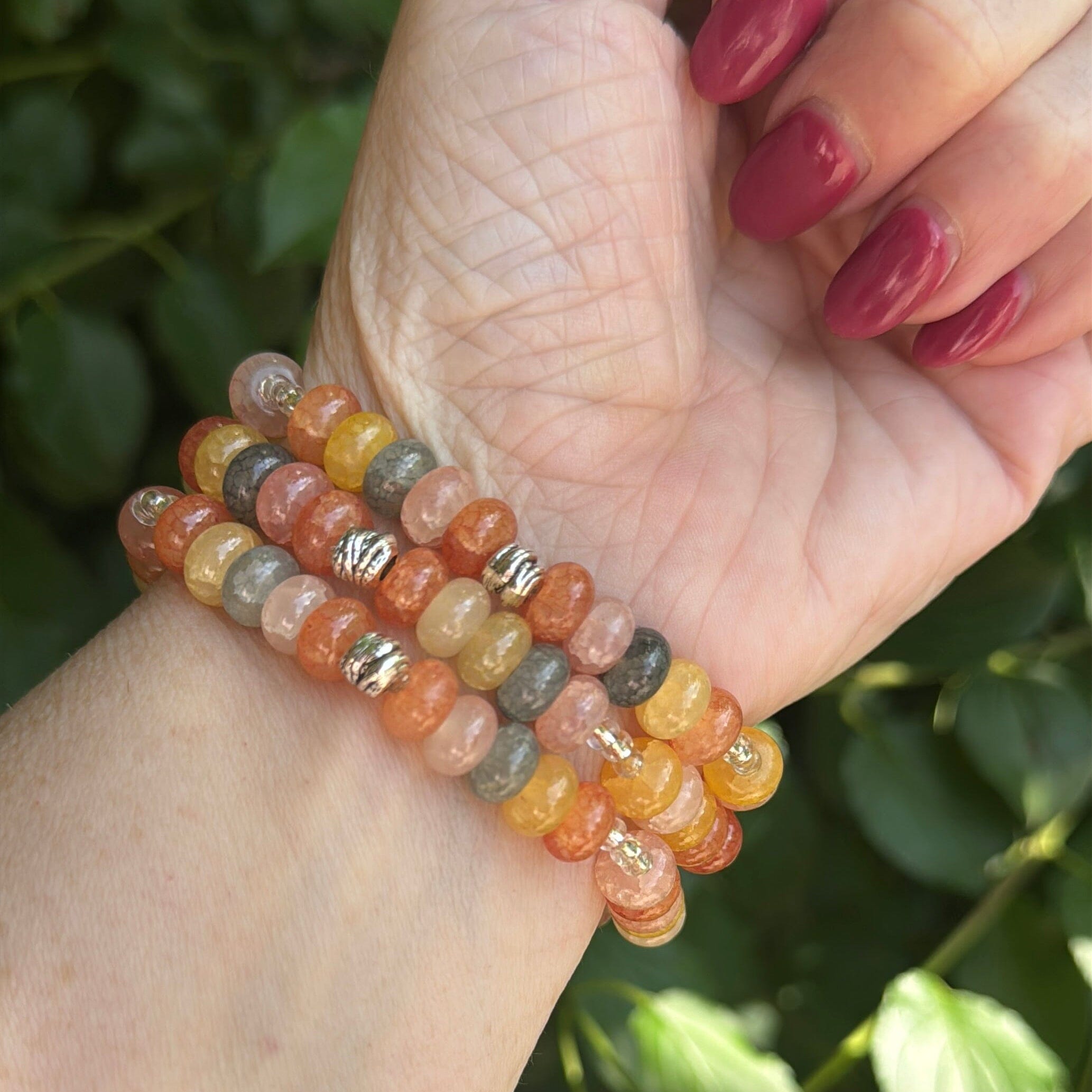 Summer Sherbet Rondelle Stones | Gemstone Bead Bracelets | 6mm Stone | Women Bracelets Create Hope Cuffs 