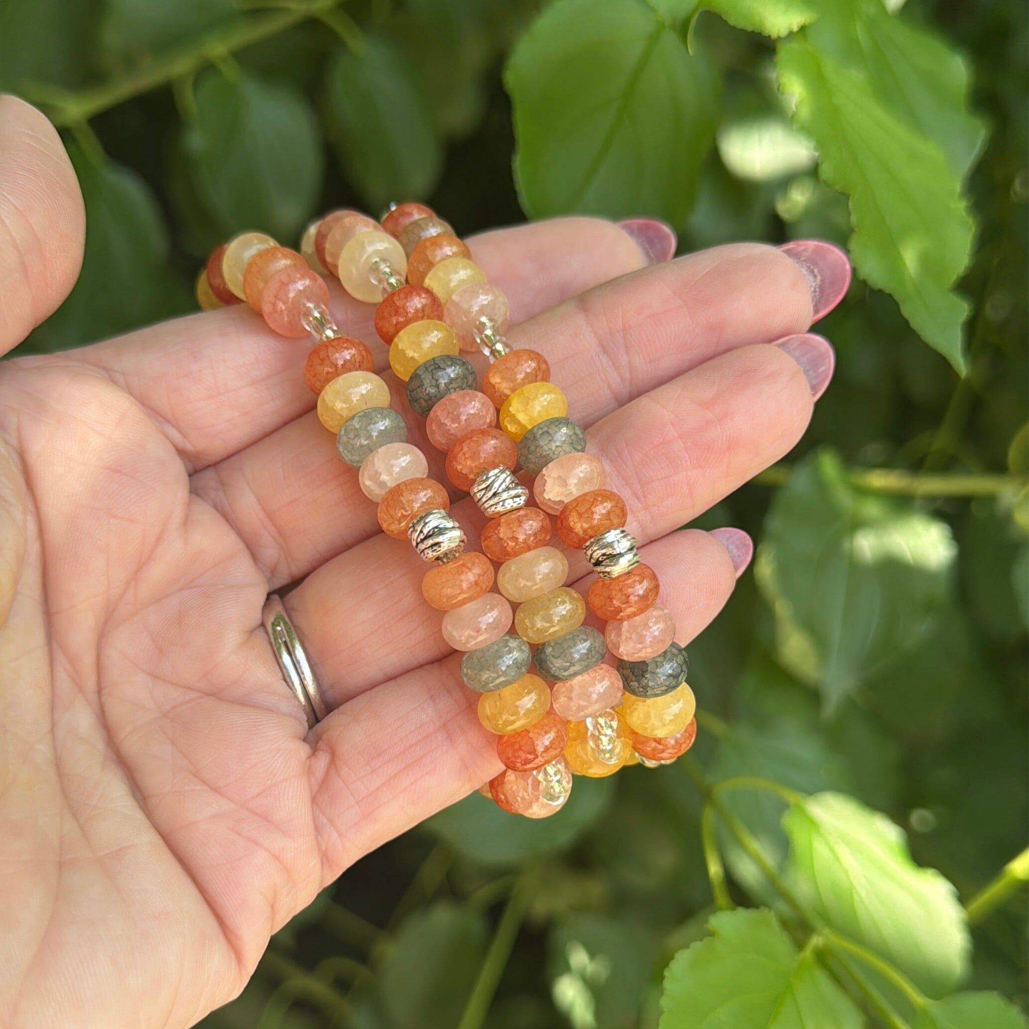 Summer Sherbet Rondelle Stones | Gemstone Bead Bracelets | 6mm Stone | Women Bracelets Create Hope Cuffs 
