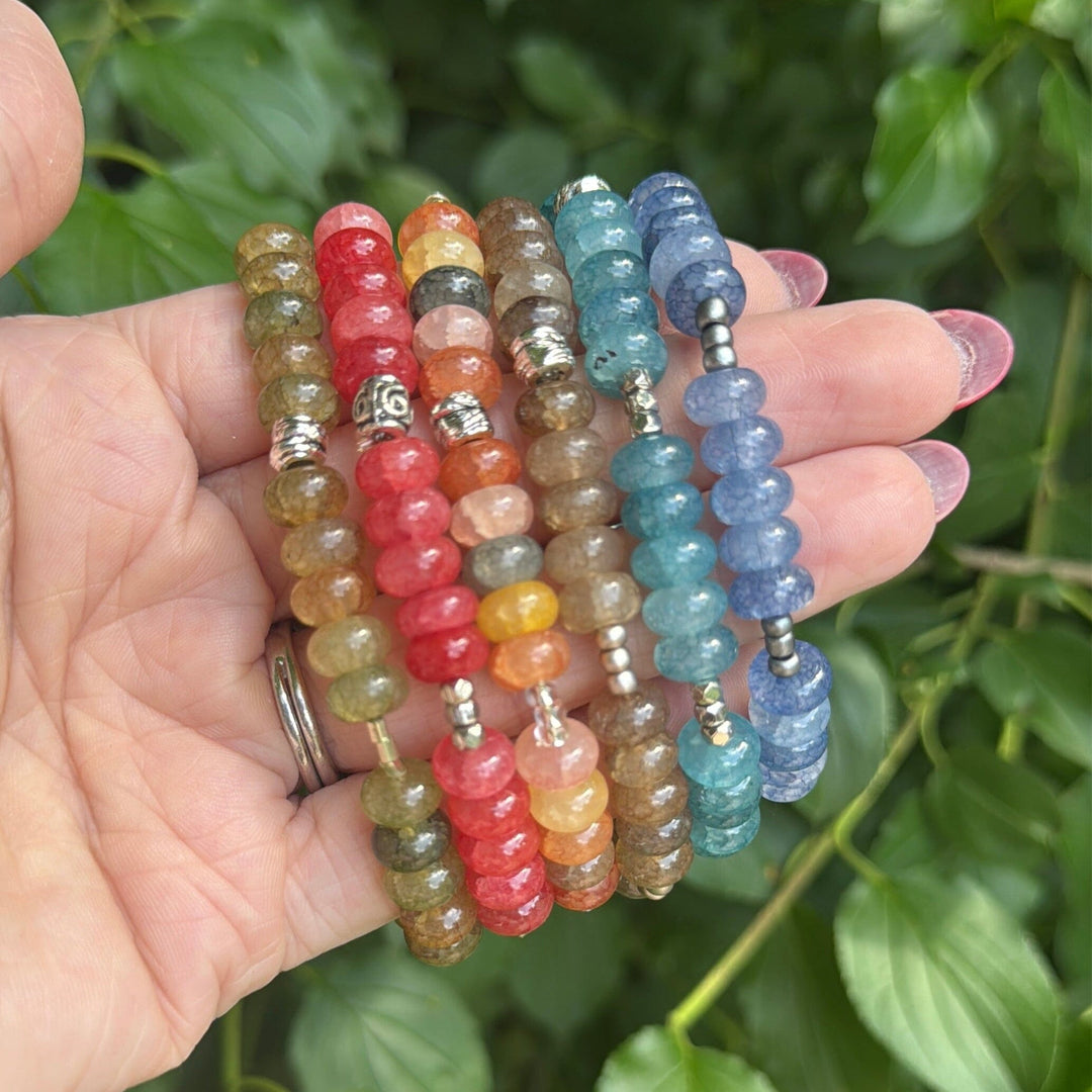 Summer Sherbet Rondelle Stones | Gemstone Bead Bracelets | 6mm Stone | Women Bracelets Create Hope Cuffs 