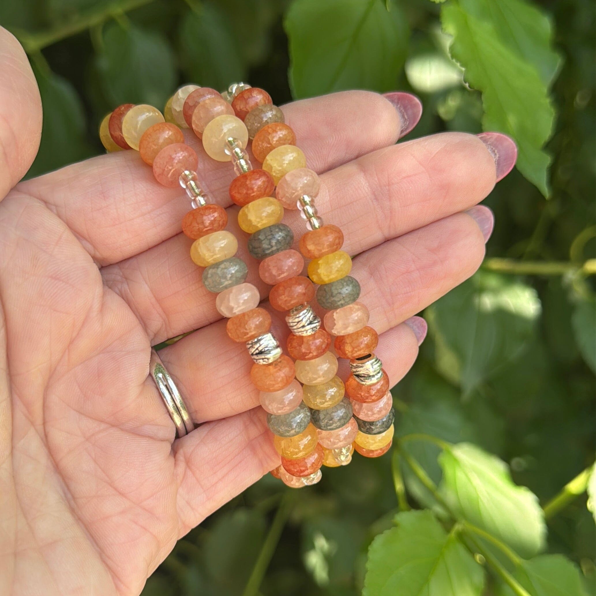 Summer Sherbet Rondelle Stones | Gemstone Bead Bracelets | 6mm Stone | Women Bracelets Create Hope Cuffs 