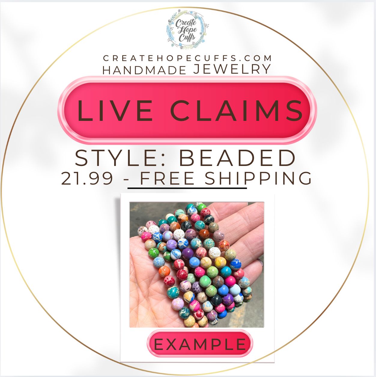 TikTok GRAB - Live Sale | BEADED STYLE ONLY Bracelet | 4mm, 6mm, 8mm Bracelets Create Hope Cuffs 