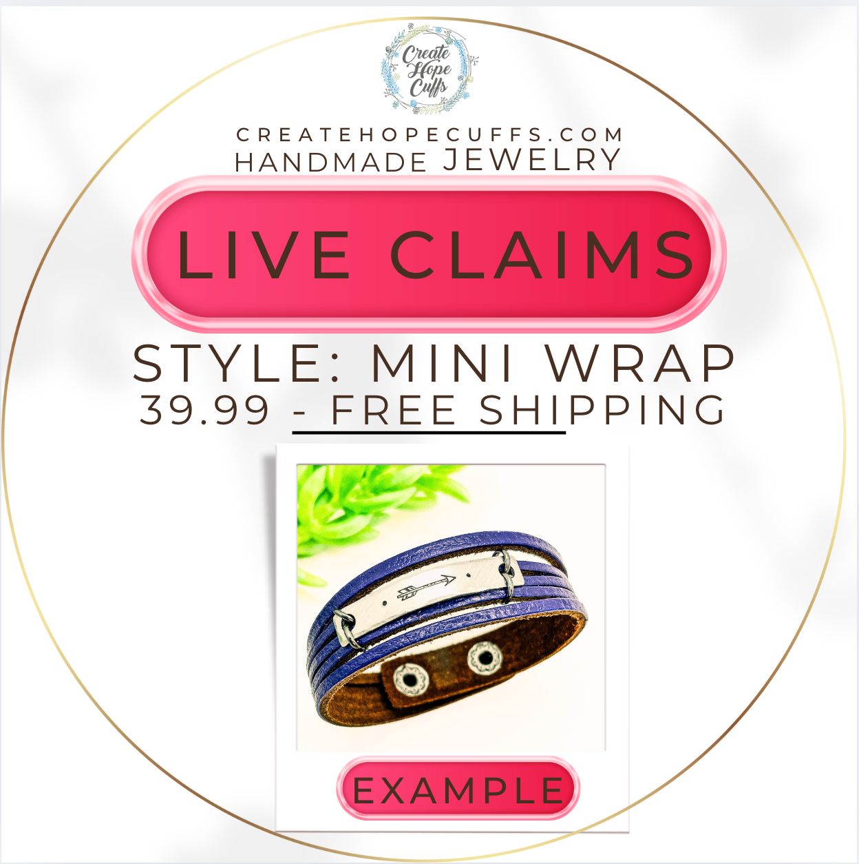 TikTok GRAB - Live Sale | MiNi WrAp STYLE ONLY Leather Bracelet | Women | Adjustable Leather Wrap Create Hope Cuffs 