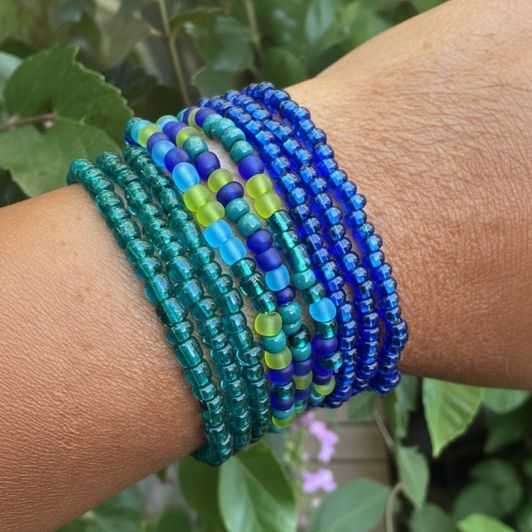 Tranquility Sea Glass Collection | Tiny Seed Bead Bracelets | 4mm Beads | Unisex Bracelets Create Hope Cuffs 