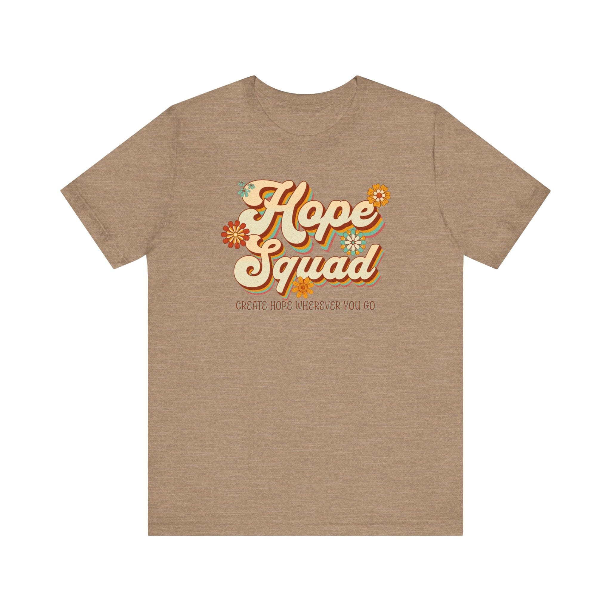 Unisex Hope Squad | Womens Short Sleeve Bella Tee | 4 colors | S-5XL | Hope Swag T-Shirt Printify Heather Tan S 