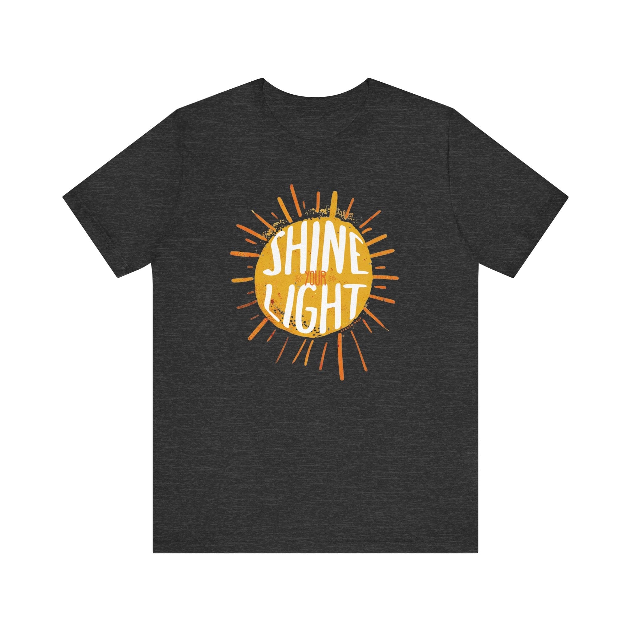 Unisex Shine Your Light | Short Sleeve Bella Tee | 5 colors | S-4XL | Hope Swag T-Shirt Printify Dark Grey Heather S 