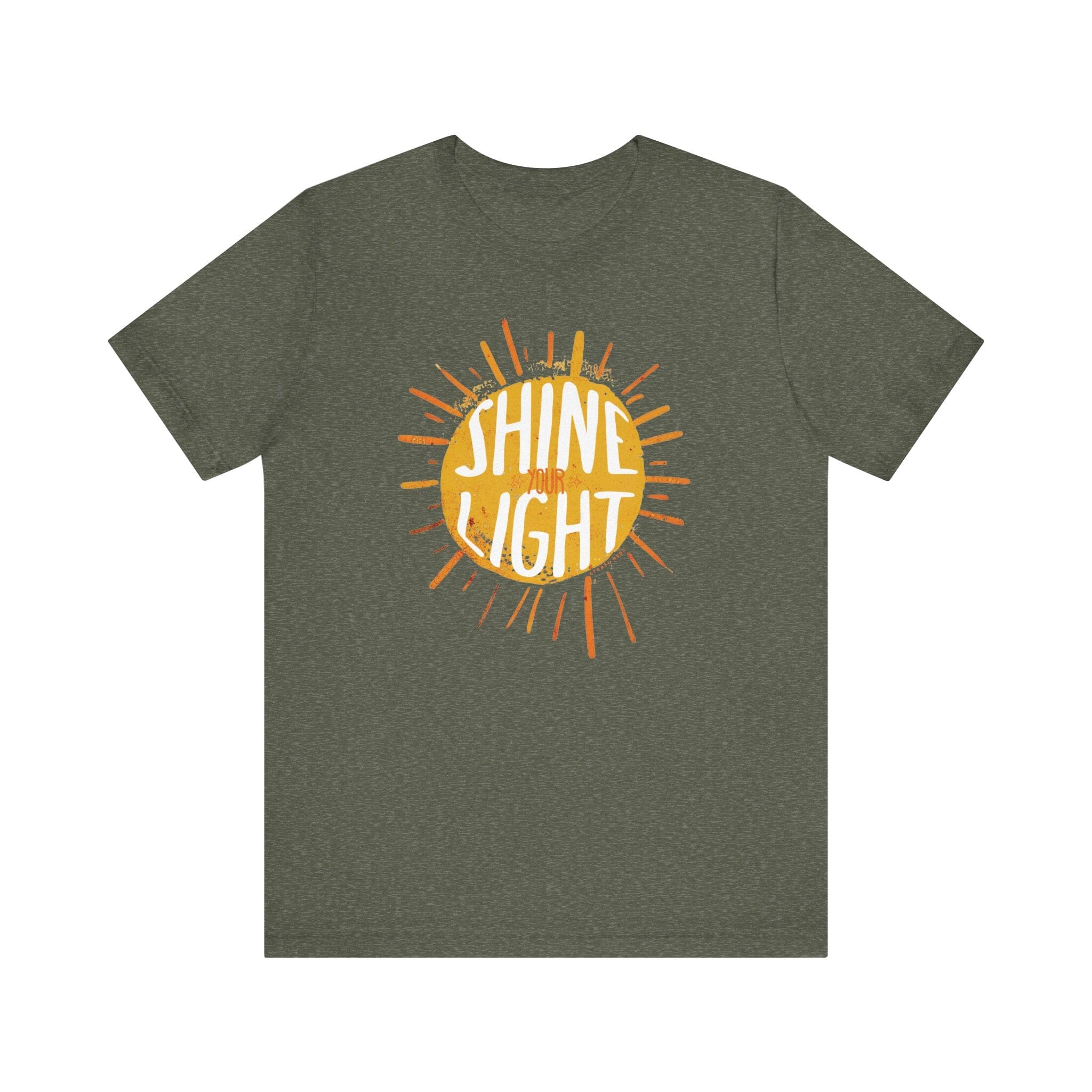 Unisex Shine Your Light | Short Sleeve Bella Tee | 5 colors | S-4XL | Hope Swag T-Shirt Printify Heather Military Green S 