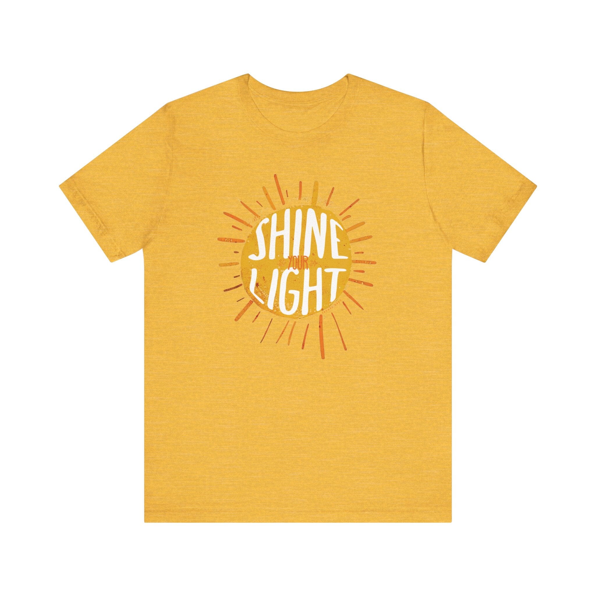 Unisex Shine Your Light | Short Sleeve Bella Tee | 5 colors | S-4XL | Hope Swag T-Shirt Printify Heather Yellow Gold S 