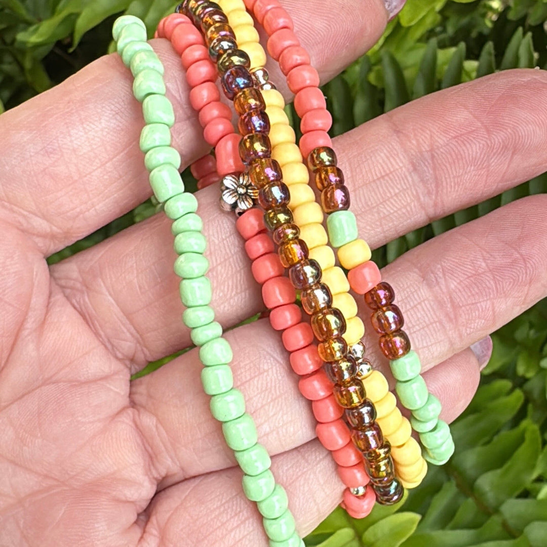 Vintage Sunsets Collection | Tiny Seed Bead Bracelets | 4mm Beads | Women Bracelets Create Hope Cuffs 