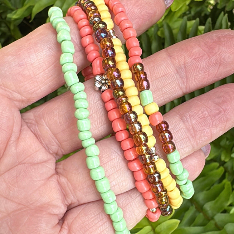 Vintage Sunsets Collection | Tiny Seed Bead Bracelets | 4mm Beads | Women Bracelets Create Hope Cuffs 