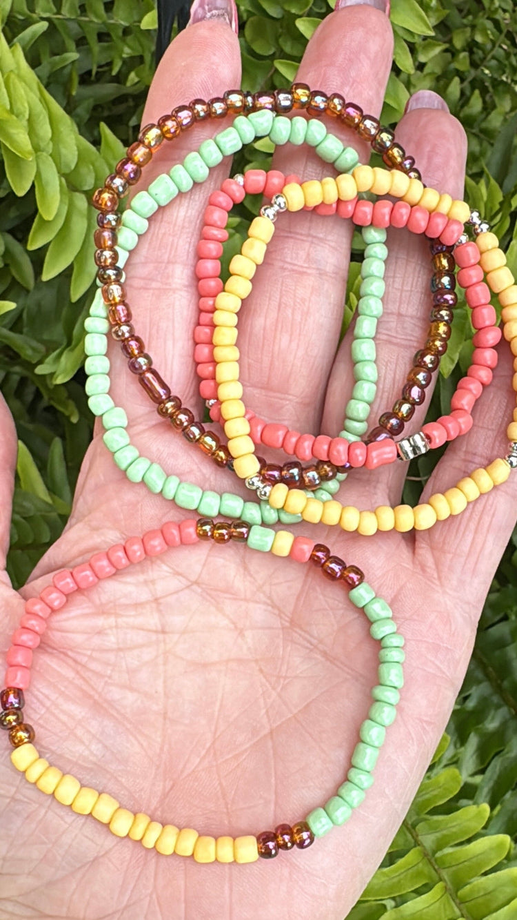 Vintage Sunsets Collection | Tiny Seed Bead Bracelets | 4mm Beads | Women Bracelets Create Hope Cuffs 