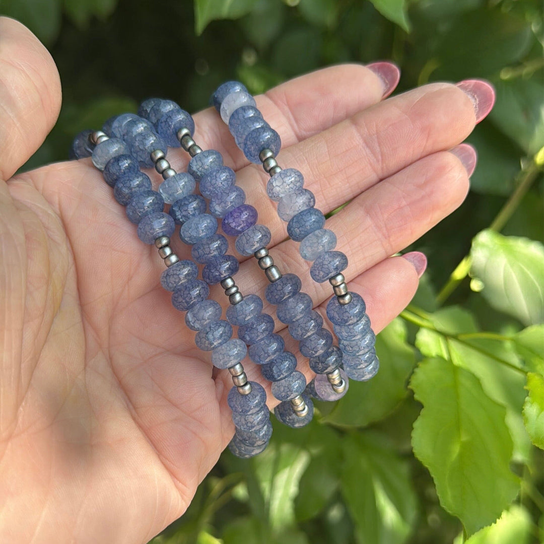 Violet Blue Mix Rondelle Stones | Gemstone Bead Bracelets | 6mm Stone | Women Bracelets Create Hope Cuffs 
