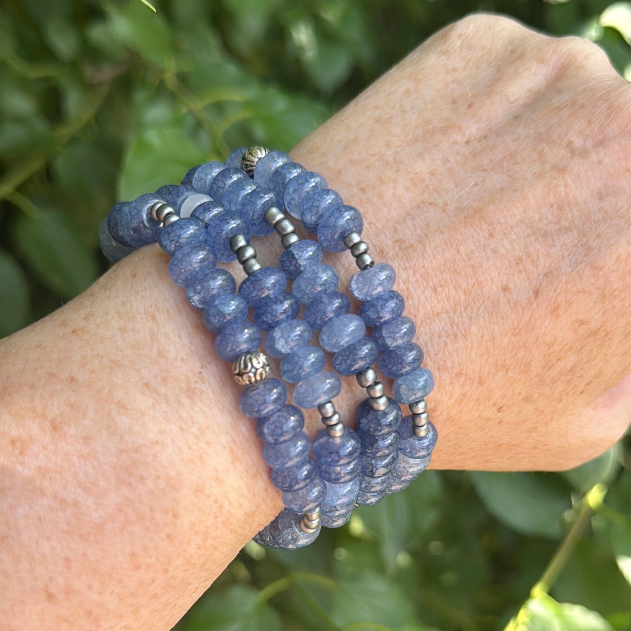 Violet Blue Mix Rondelle Stones | Gemstone Bead Bracelets | 6mm Stone | Women Bracelets Create Hope Cuffs 