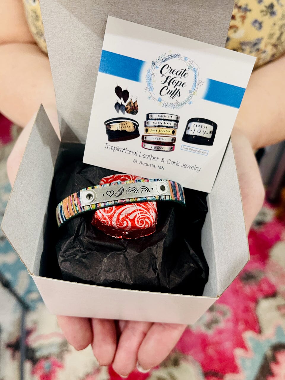 (Wholesale) GIFT BOXES (50-80 cents each, quantity dependent) Leather Cuff Create Hope Cuffs 