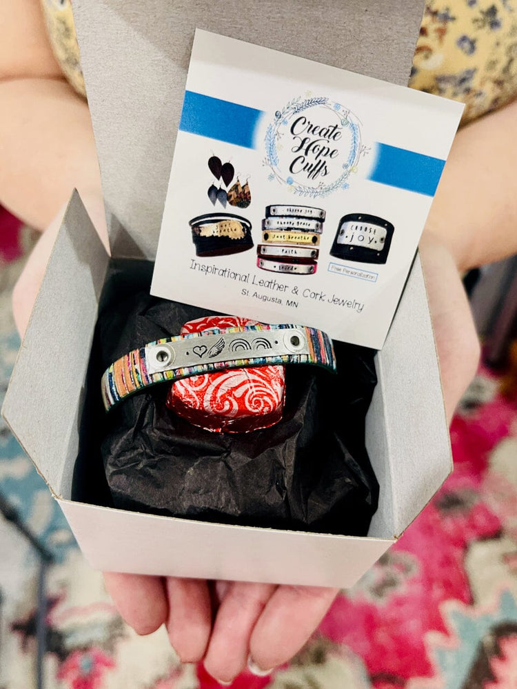 (Wholesale) GIFT BOXES (50-80 cents each, quantity dependent) Leather Cuff Create Hope Cuffs 