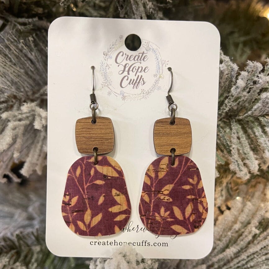 Willow Pattern | 5 Colors | Leather Earrings | Stacked | Hypoallergenic | Women Leather Earrings Create Hope Cuffs 