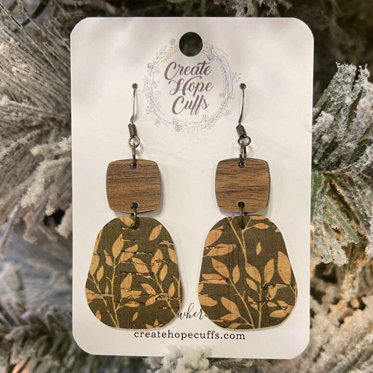 Willow Pattern | 5 Colors | Leather Earrings | Stacked | Hypoallergenic | Women Leather Earrings Create Hope Cuffs Olive Willow 