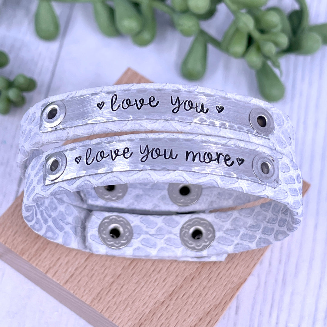 Adjustable LOVE YOU * LOVE YOU MORE Nordic Collection Skinny Leather Bracelets Skinny Bracelets Create Hope Cuffs 