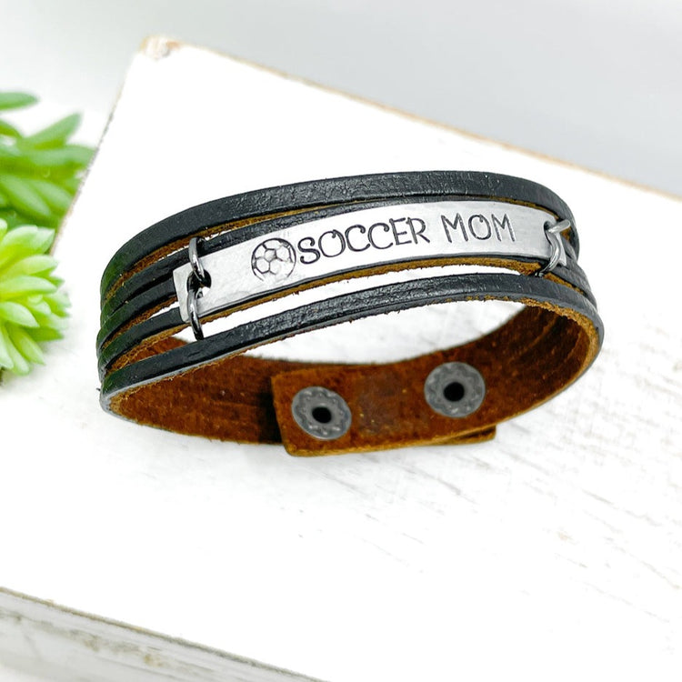 Black Shimmer Leather | Silver Ring Earrings | Stacked | Hypoallergenic | Women Leather Earrings Create Hope Cuffs 