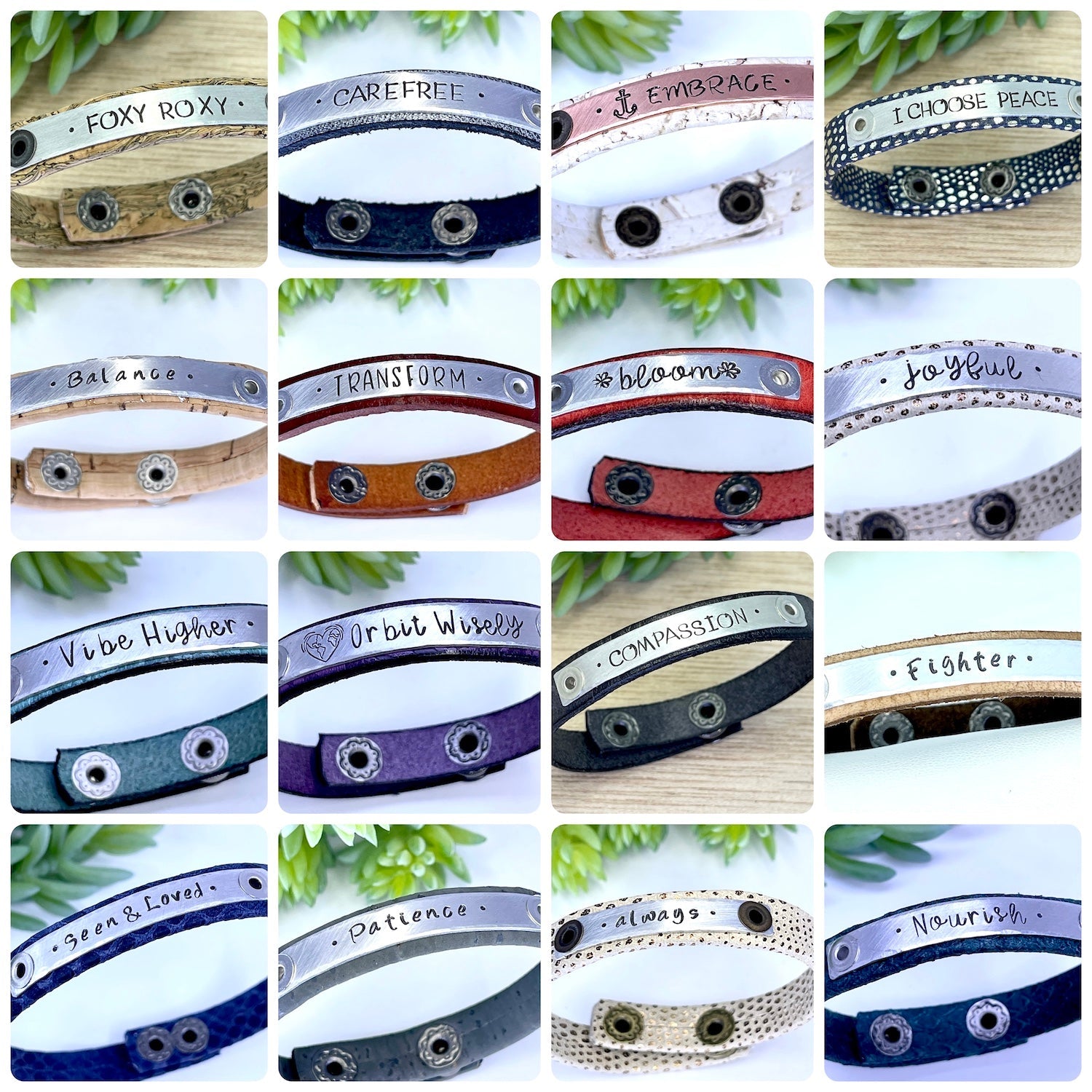 Skinny Empowerment Leather Bracelet adjustable for Women or Girls – Create  Hope Cuffs