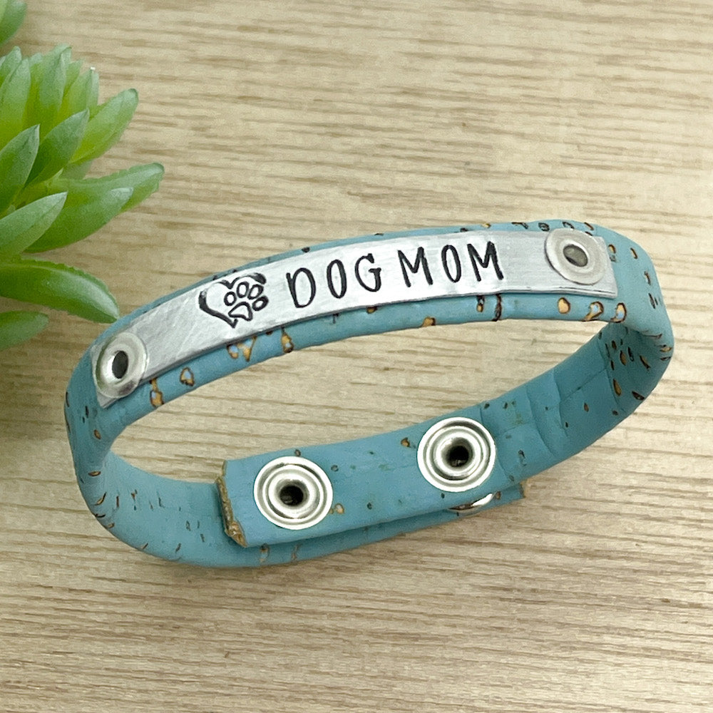 CAT or DOG MOM Cork Skinny Bracelet | Women Teens | Adjustable Skinny Bracelets Create Hope Cuffs 