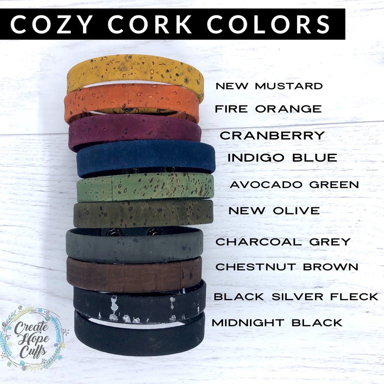 Cork Skinny 'Choose Grace' Natural Floral Bracelet, adjustable Skinny Bracelets Create Hope Cuffs 